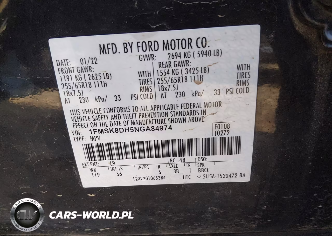 2022 Ford Explorer Xlt VIN:1FMSK8DH5NGA84974 - 9