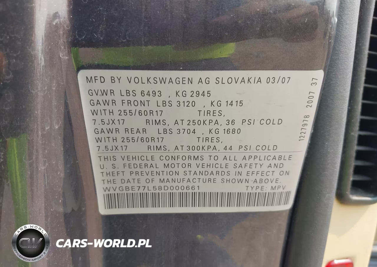 2008 Volkswagen Touareg 2 Vr6 Fsi VIN:WVGBE77L58D000661 - 9