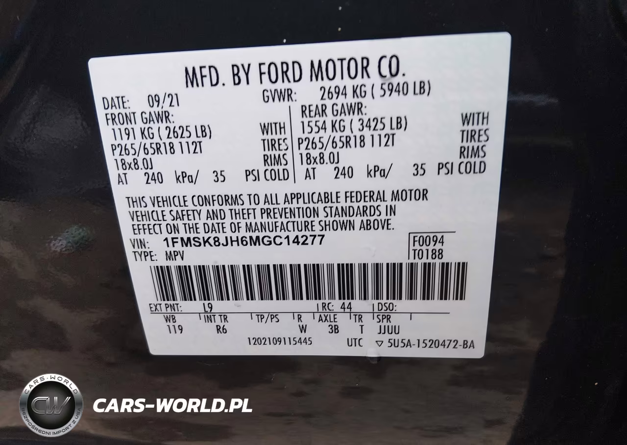 2021 Ford Explorer Timberline VIN:1FMSK8JH6MGC14277 - 9
