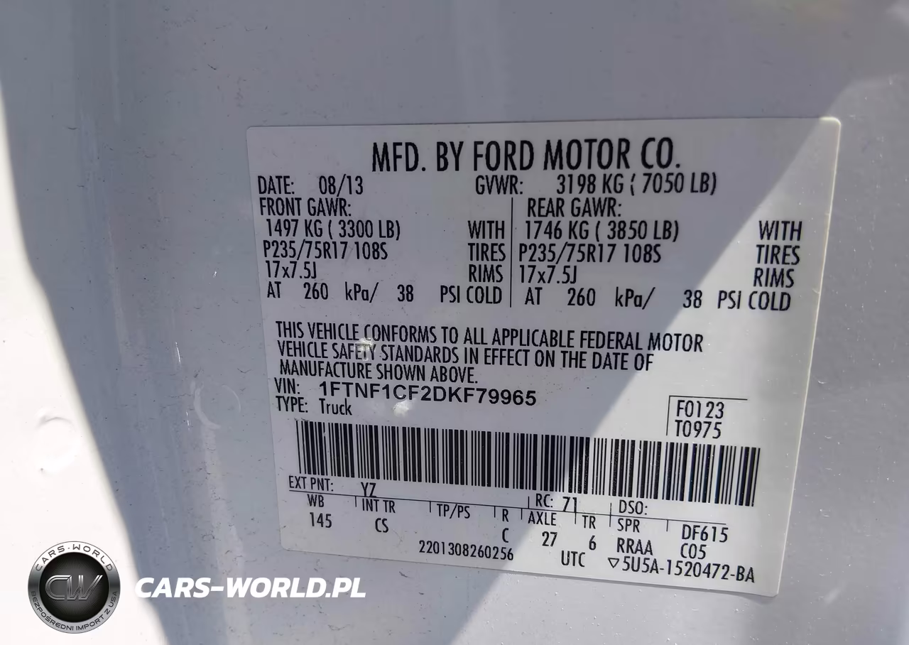 2013 Ford F-150 Xl VIN:1FTNF1CF2DKF79965 - 9