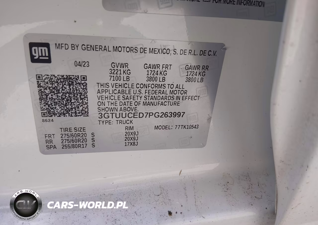 2023 GMC Sierra 1500 4Wd Short Box Elevation With 3Sb VIN:3GTUUCED7PG263997 - 9