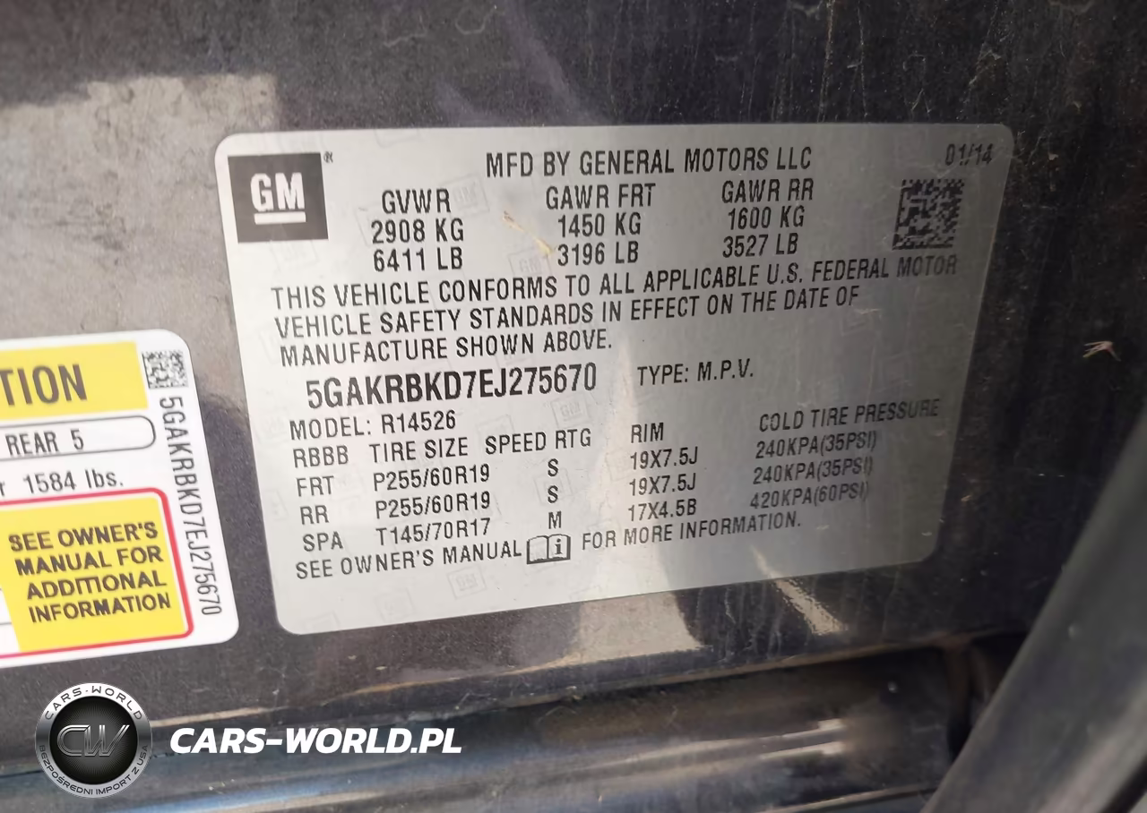 2014 Buick Enclave Leather VIN:5GAKRBKD7EJ275670 - 9