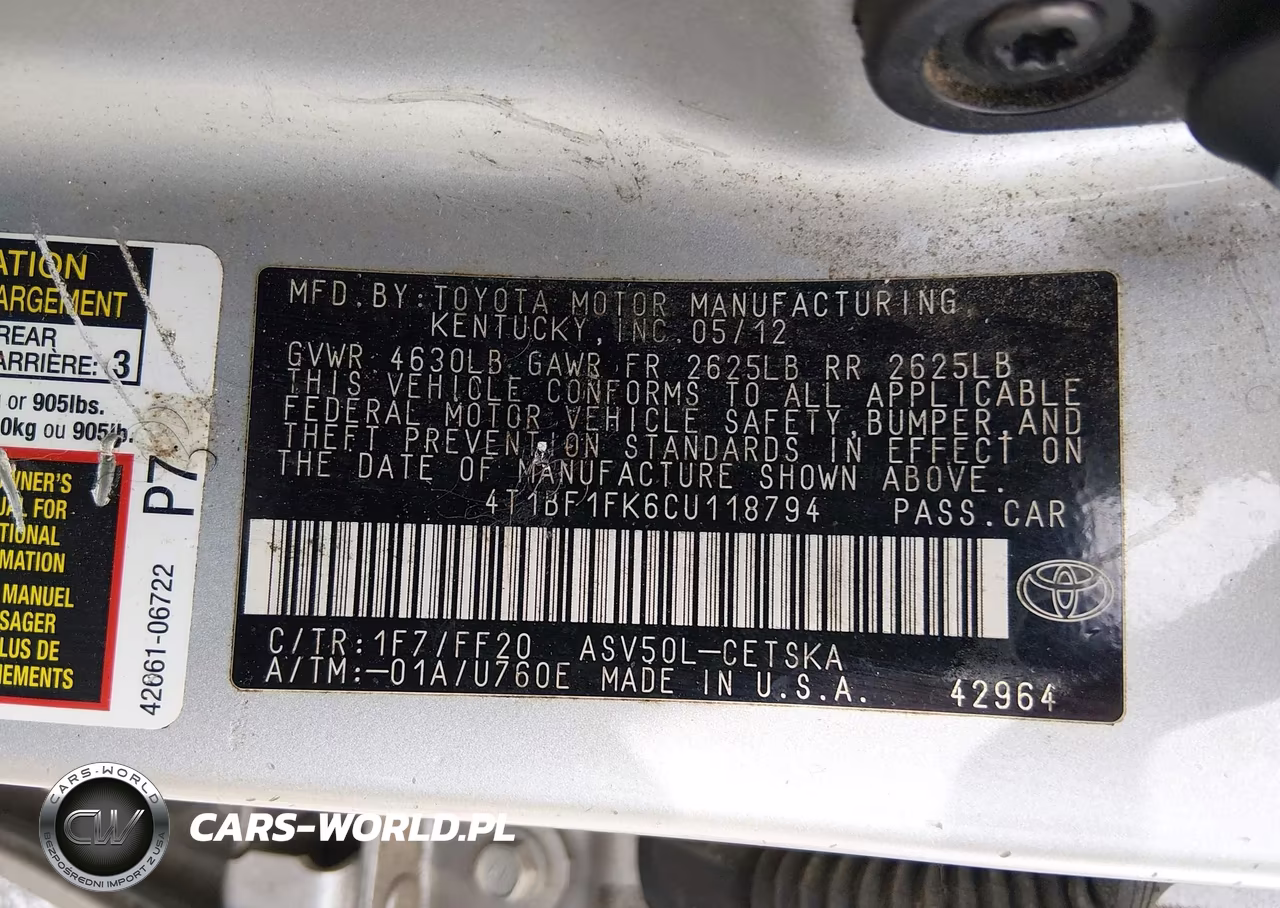 2012 Toyota Camry Se VIN:4T1BF1FK6CU118794 - 9