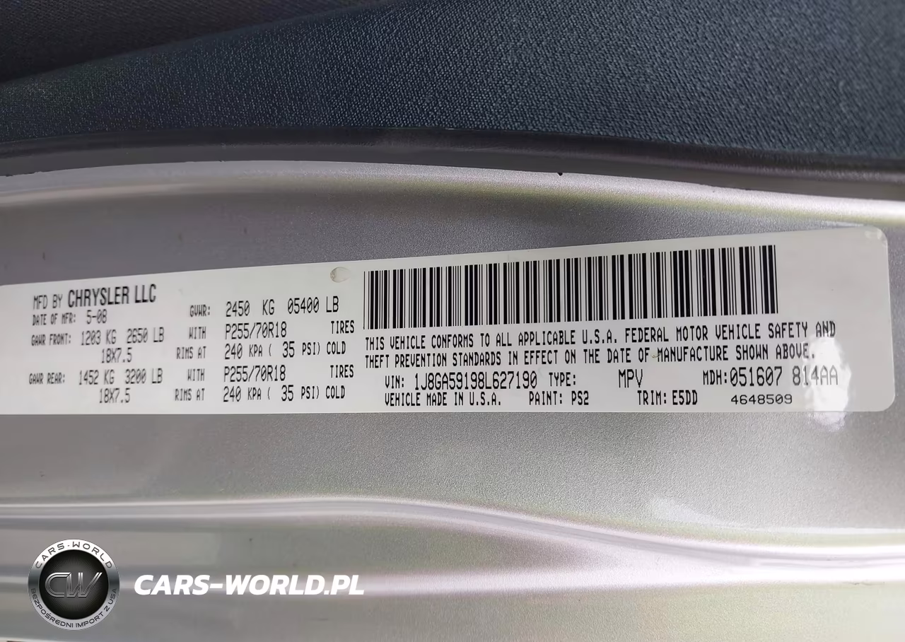 2008 Jeep Wrangler Unlimited Sahara VIN:1J8GA59198L627190 - 9