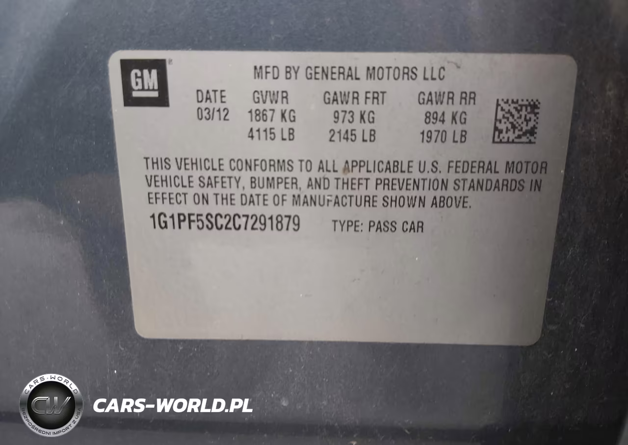 2012 Chevrolet Cruze 1Lt VIN:1G1PF5SC2C7291879 - 9