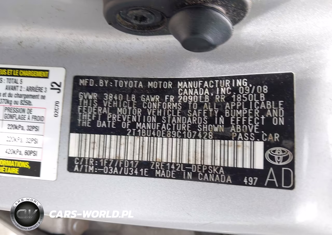 2009 Toyota Corolla S VIN:2T1BU40E89C107428 - 9