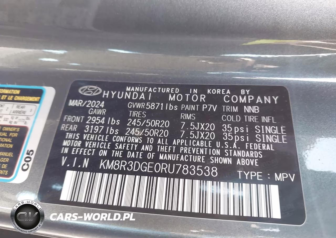 2024 Hyundai Palisade Xrt VIN:KM8R3DGE0RU783538 - 9