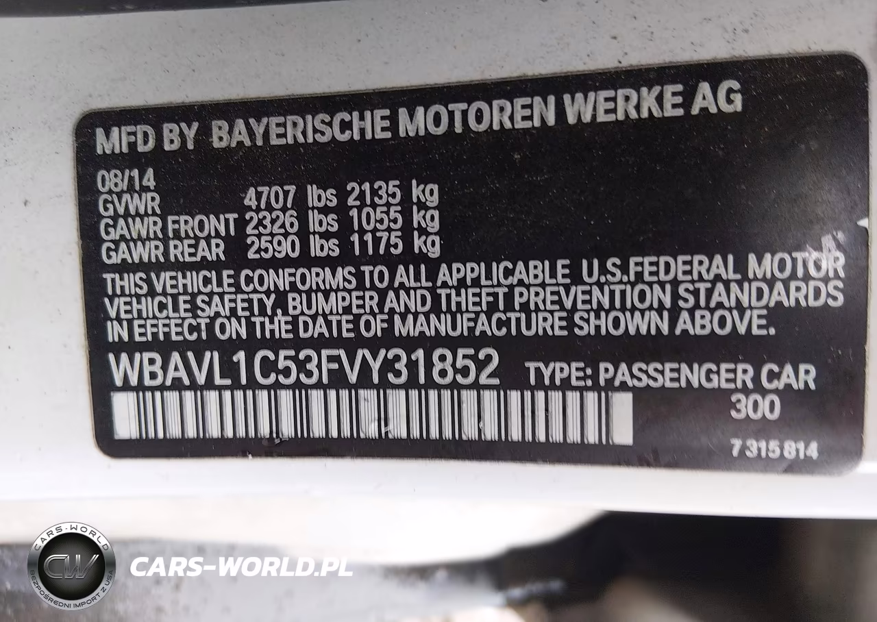 2015 BMW X1 xDrive28I VIN:WBAVL1C53FVY31852 - 9
