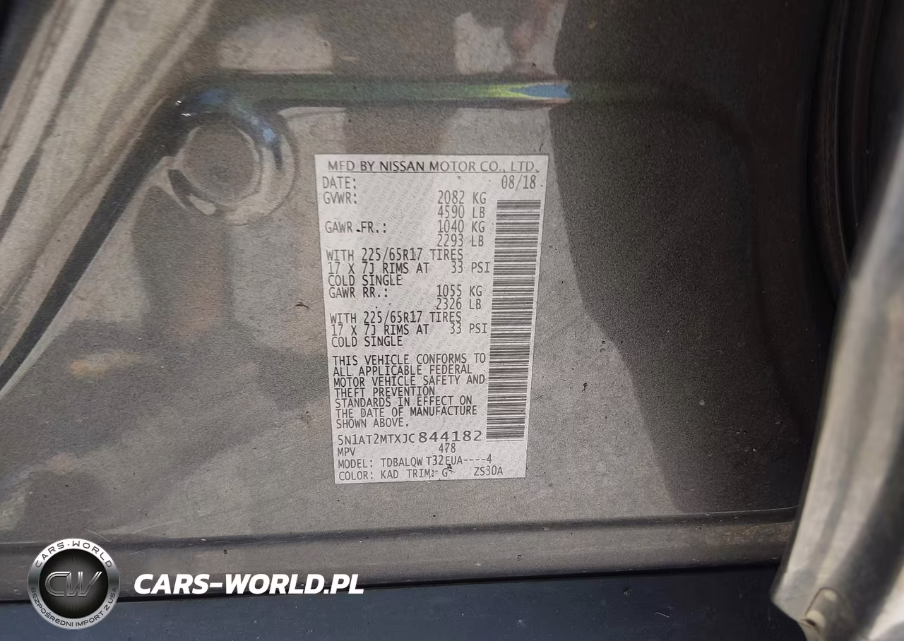 2018 Nissan Rogue Sv VIN:5N1AT2MTXJC844182 - 9