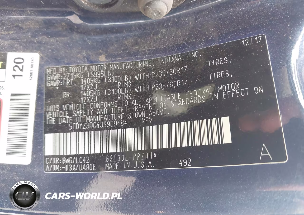2018 Toyota Sienna Xle 8 Passenger VIN:5TDYZ3DC4JS909484 - 9