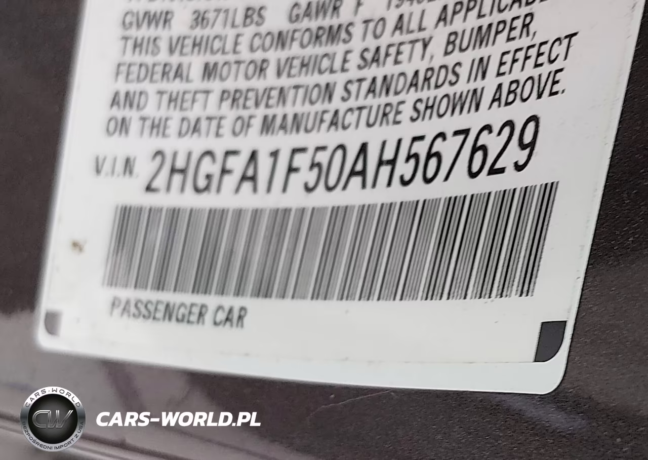 2010 Honda Civic Lx VIN:2HGFA1F50AH567629 - 9