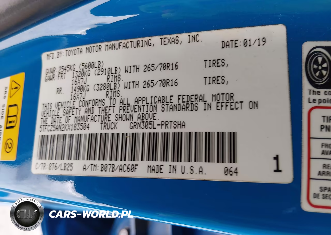 2019 Toyota Tacoma Trd Pro VIN:5TFCZ5AN2KX183504 - 9