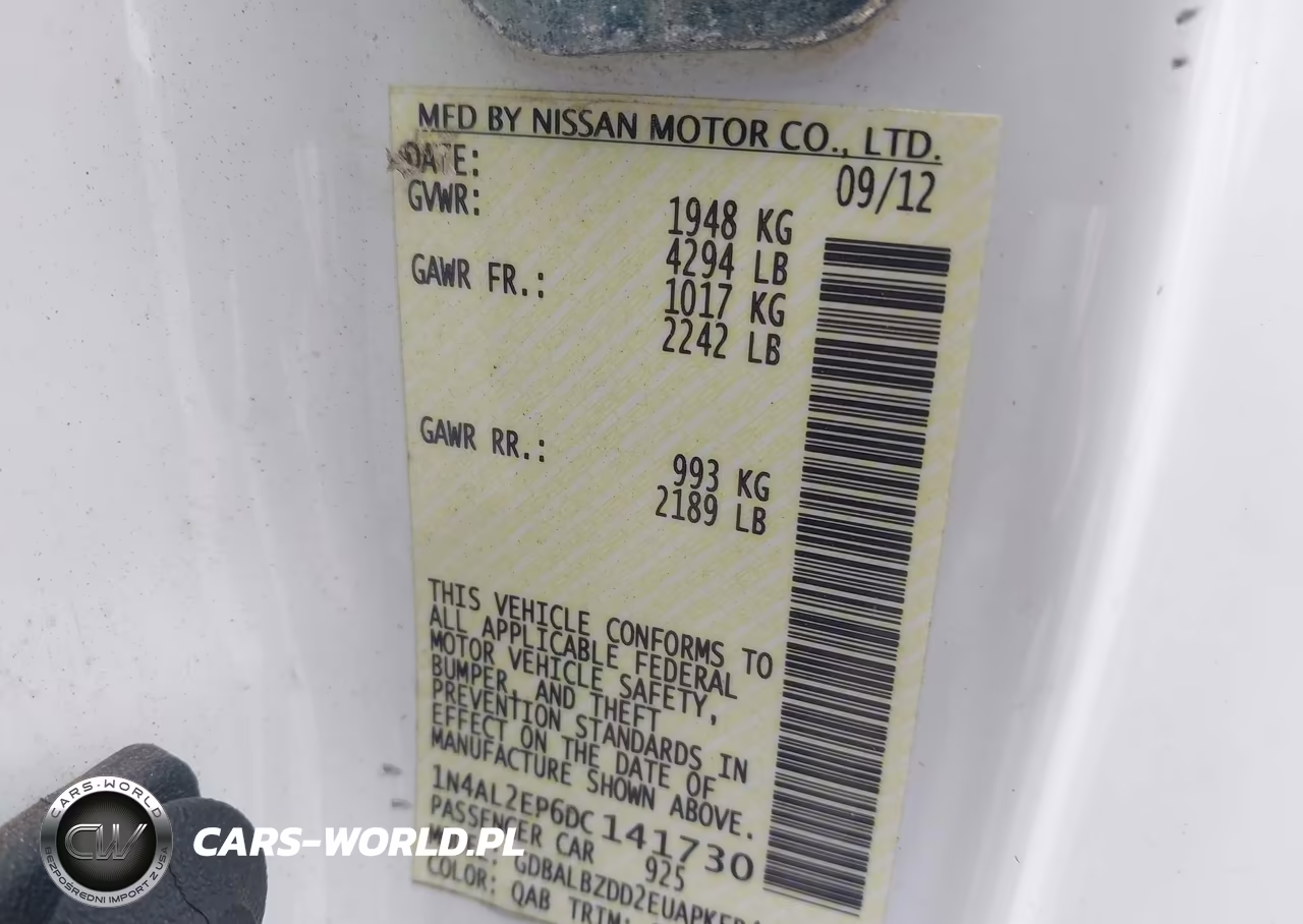 2013 Nissan Altima 2.5 S VIN:1N4AL2EP6DC141730 - 9