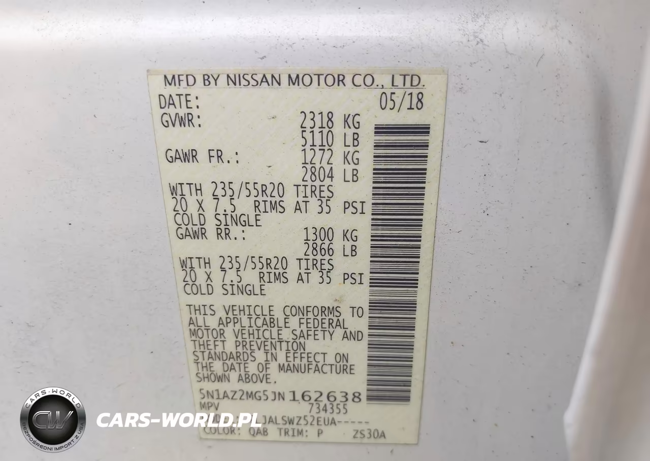 2018 Nissan Murano Platinum VIN:5N1AZ2MG5JN162638 - 9