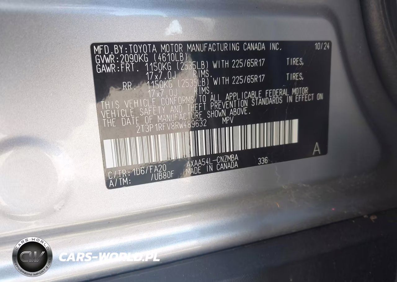 2024 Toyota Rav4 Xle VIN:2T3P1RFV8RW489632 - 9