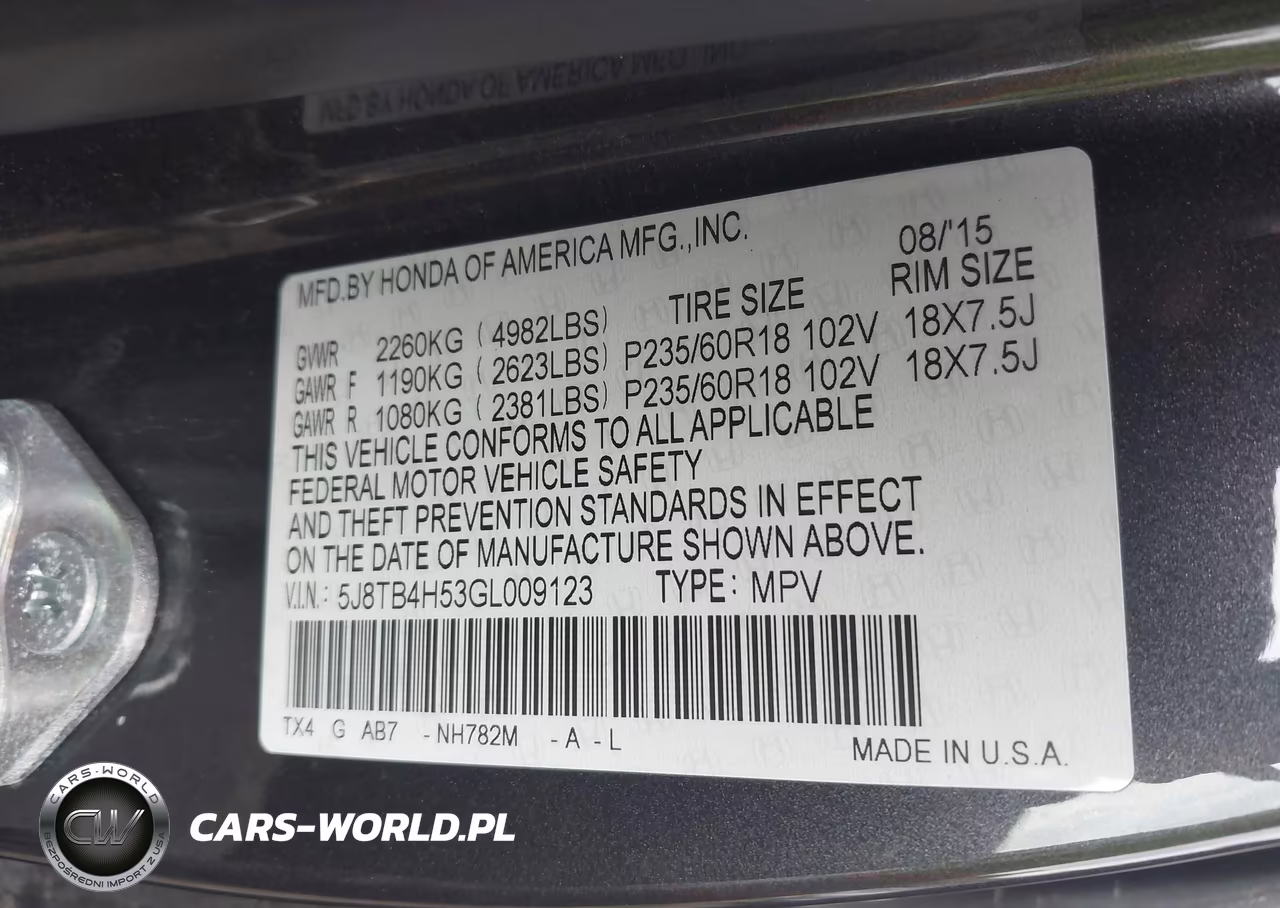 2016 Acura Rdx Technology Acurawatch Plus Packages-Technology Package VIN:5J8TB4H53GL009123 - 9