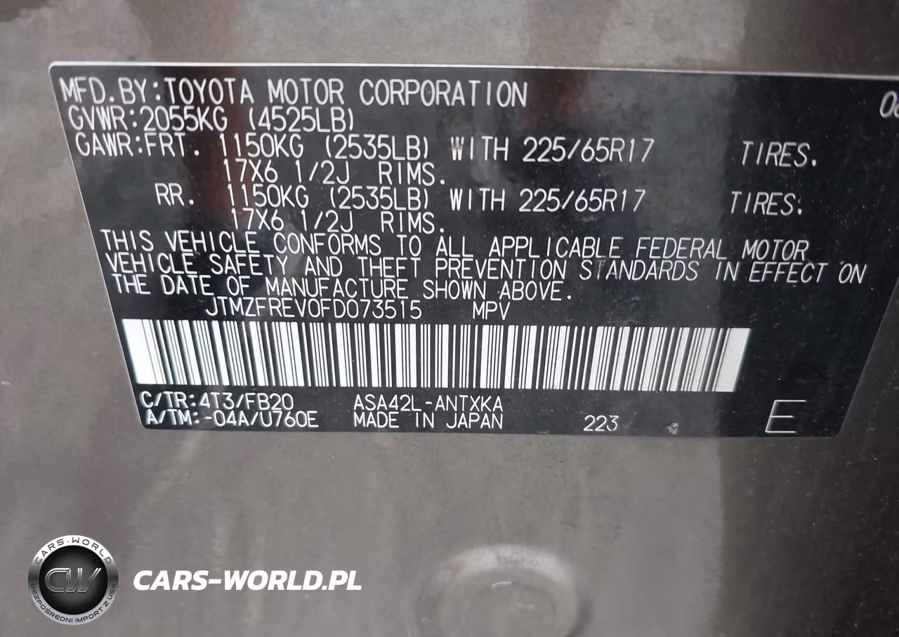 2015 Toyota Rav4 Le VIN:JTMZFREV0FD073515 - 9