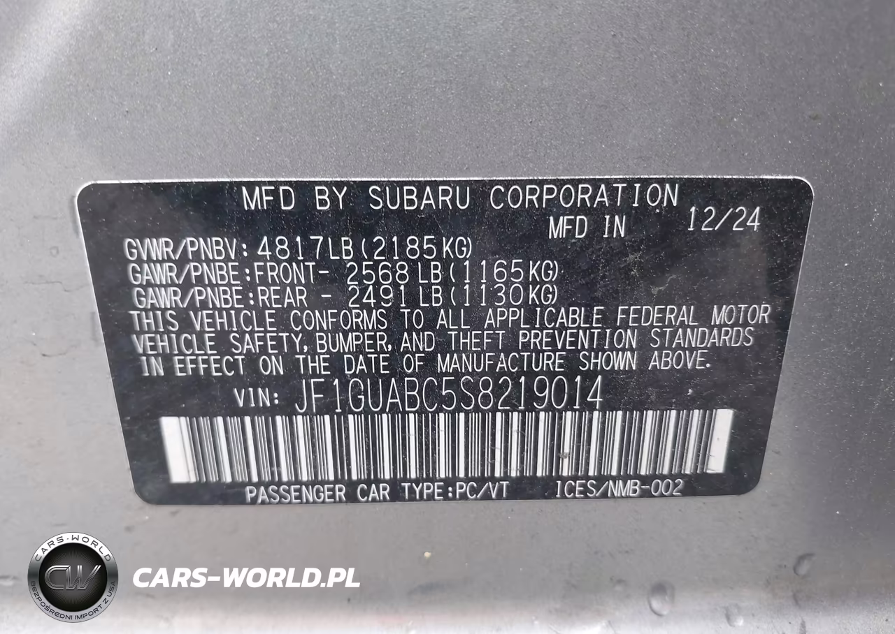 2025 Subaru Impreza Base 5-Door VIN:JF1GUABC5S8219014 - 9