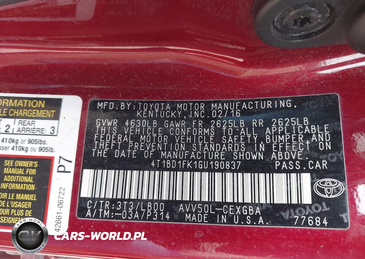 2016 Toyota Camry Hybrid Xle VIN:4T1BD1FK1GU190837 - 9