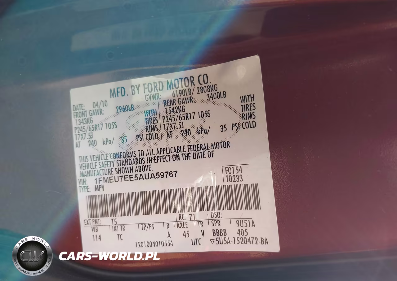 2010 Ford Explorer Eddie Bauer VIN:1FMEU7EE5AUA59767 - 9