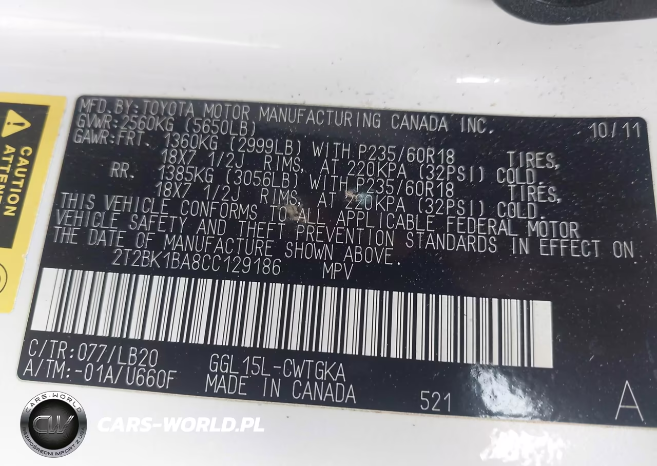 2012 Lexus Rx 350 VIN:2T2BK1BA8CC129186 - 9