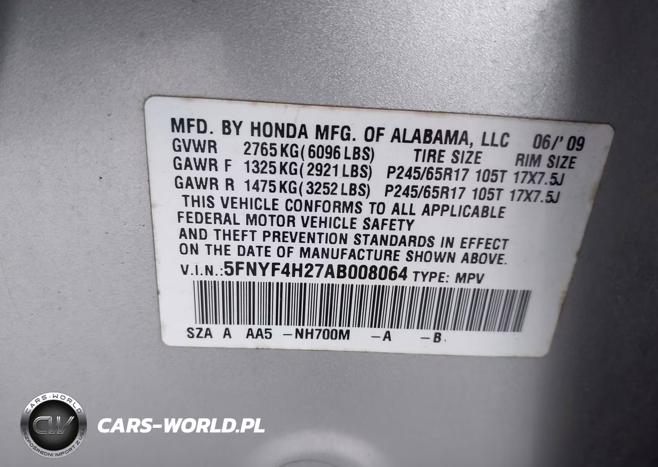 2010 Honda Pilot Lx VIN:5FNYF4H27AB008064 - 9