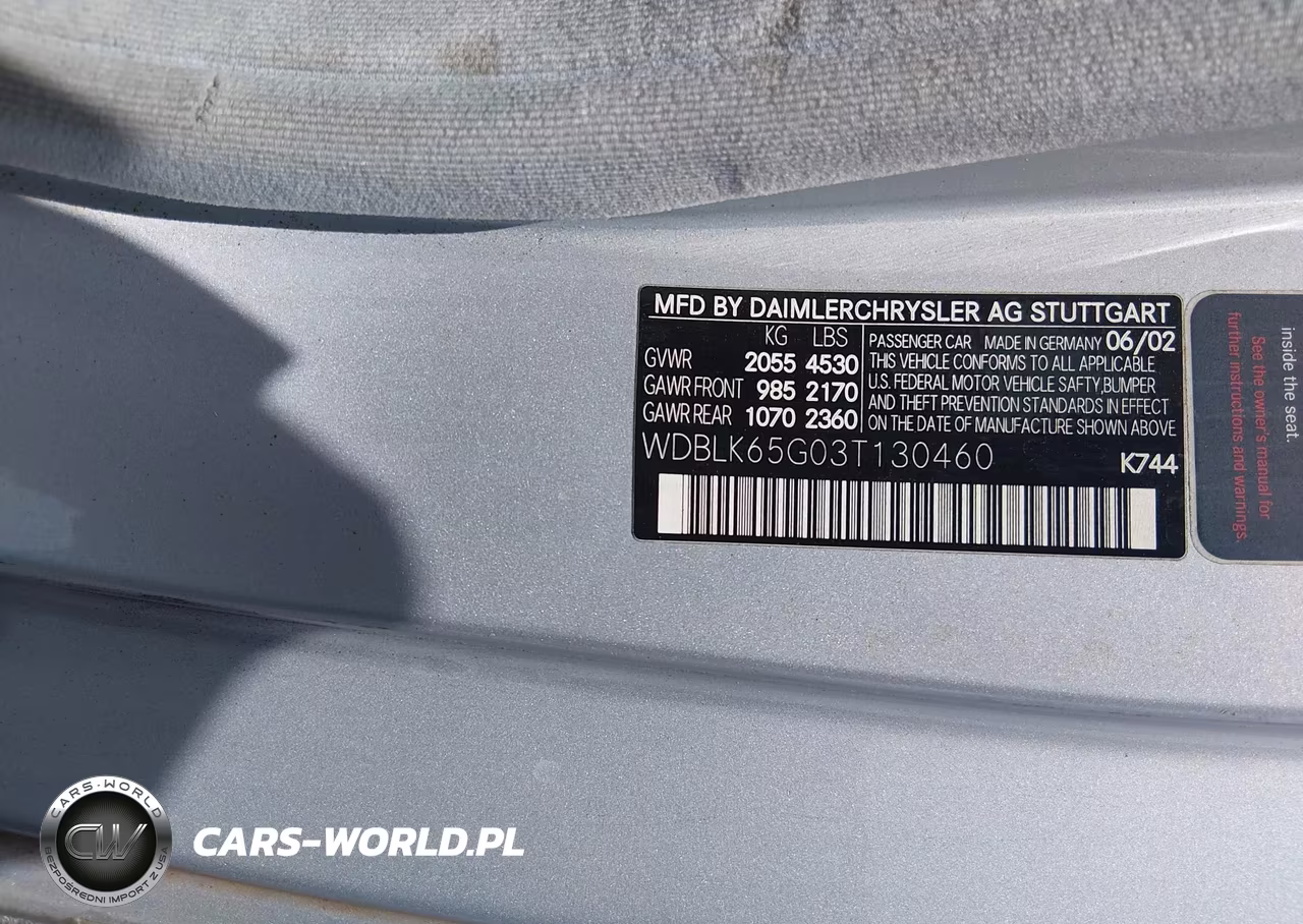 2003 Mercedes-Benz Clk 320 VIN:WDBLK65G03T130460 - 9