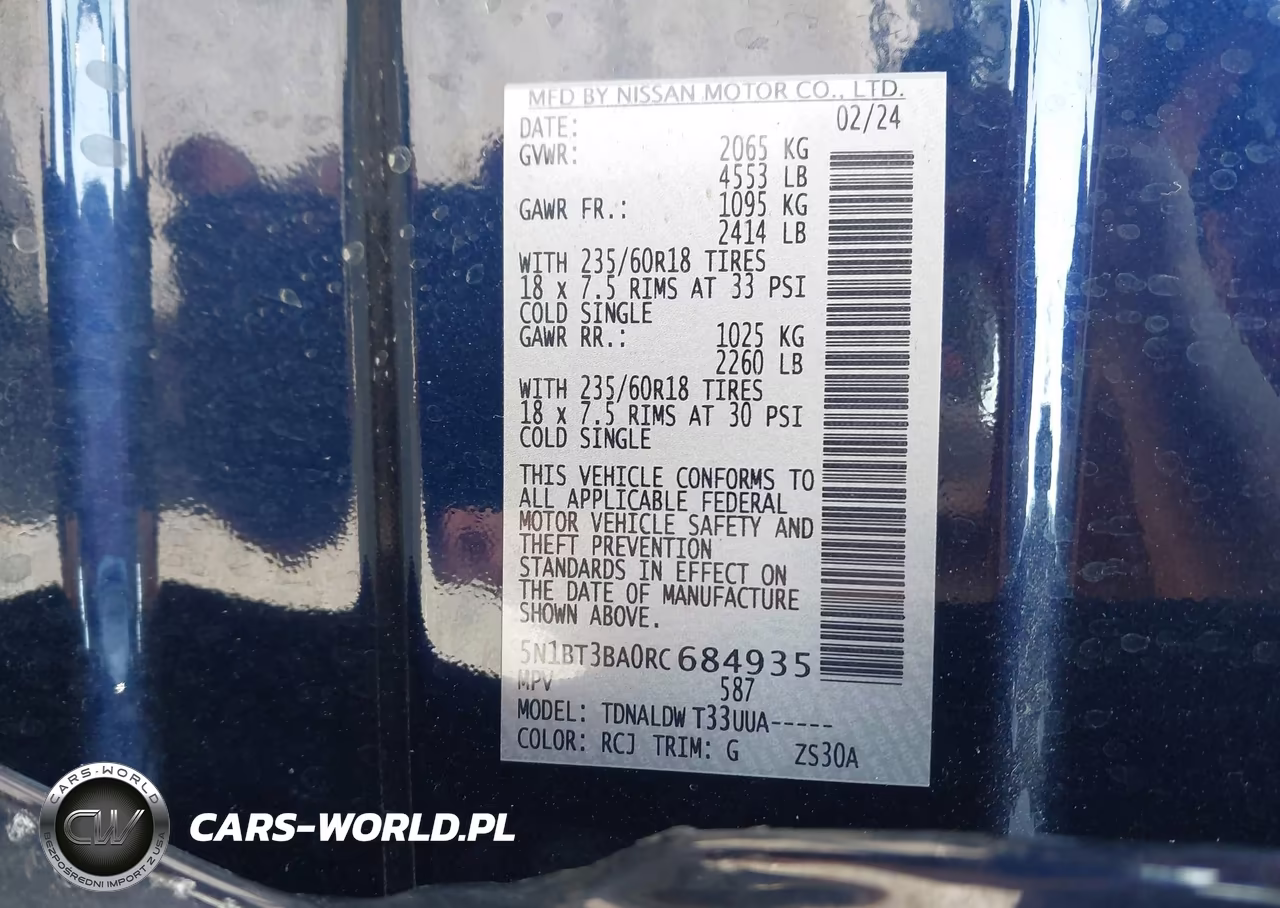 2024 Nissan Rogue Sv Fwd VIN:5N1BT3BA0RC684935 - 9
