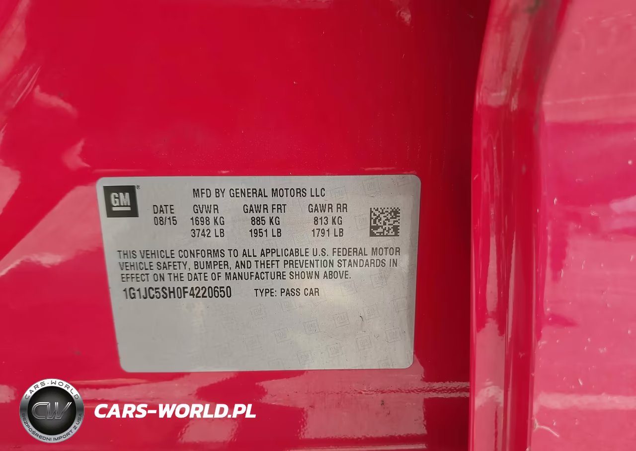 2015 Chevrolet Sonic Lt Auto VIN:1G1JC5SH0F4220650 - 9