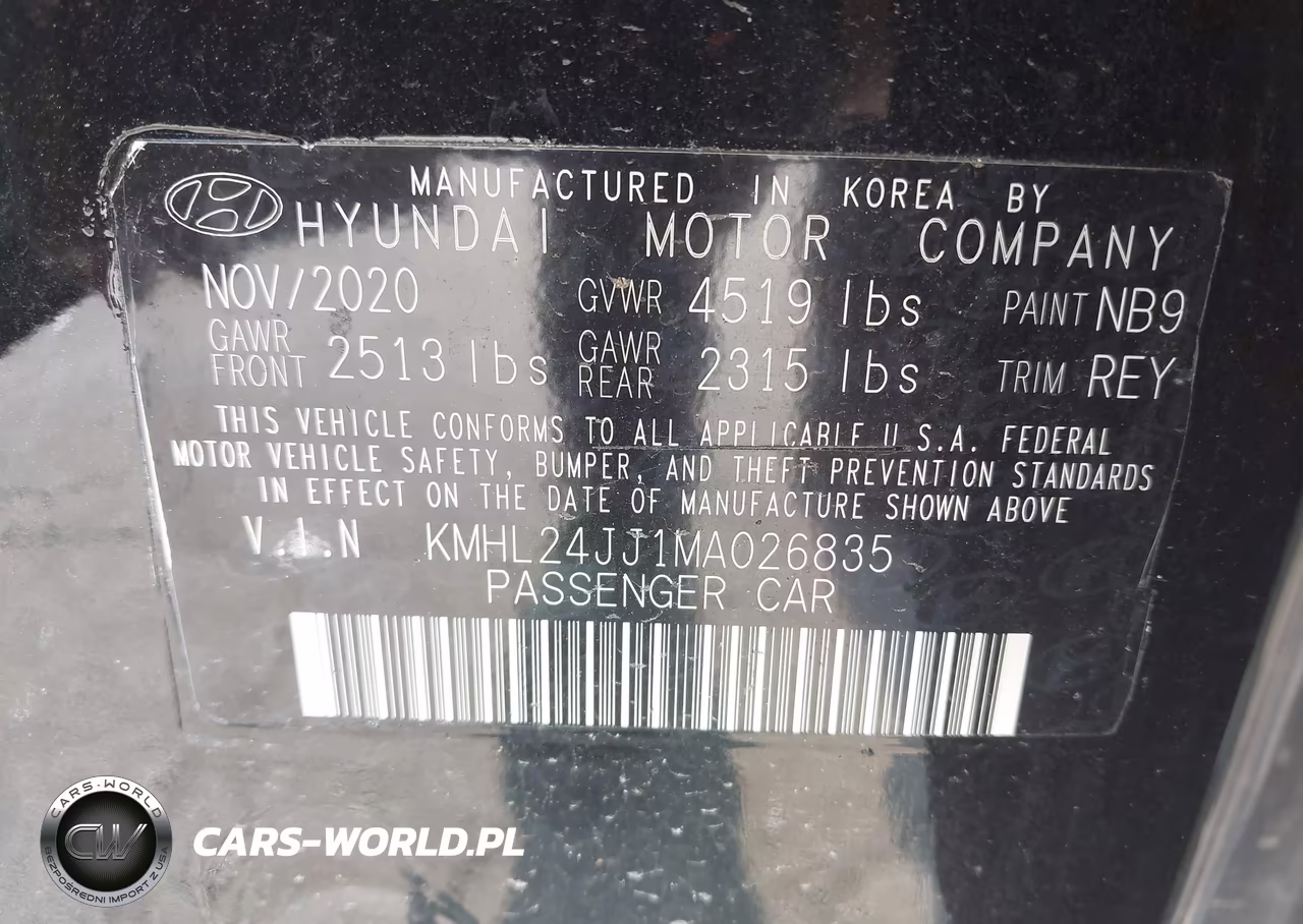 2021 Hyundai Sonata Blue VIN:KMHL24JJ1MA026835 - 9