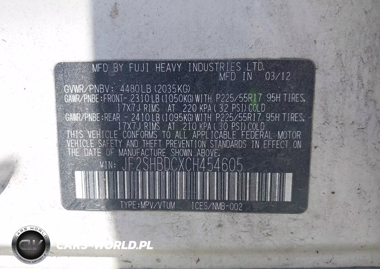 2012 Subaru Forester 2.5X Premium VIN:JF2SHBDCXCH454605 - 9