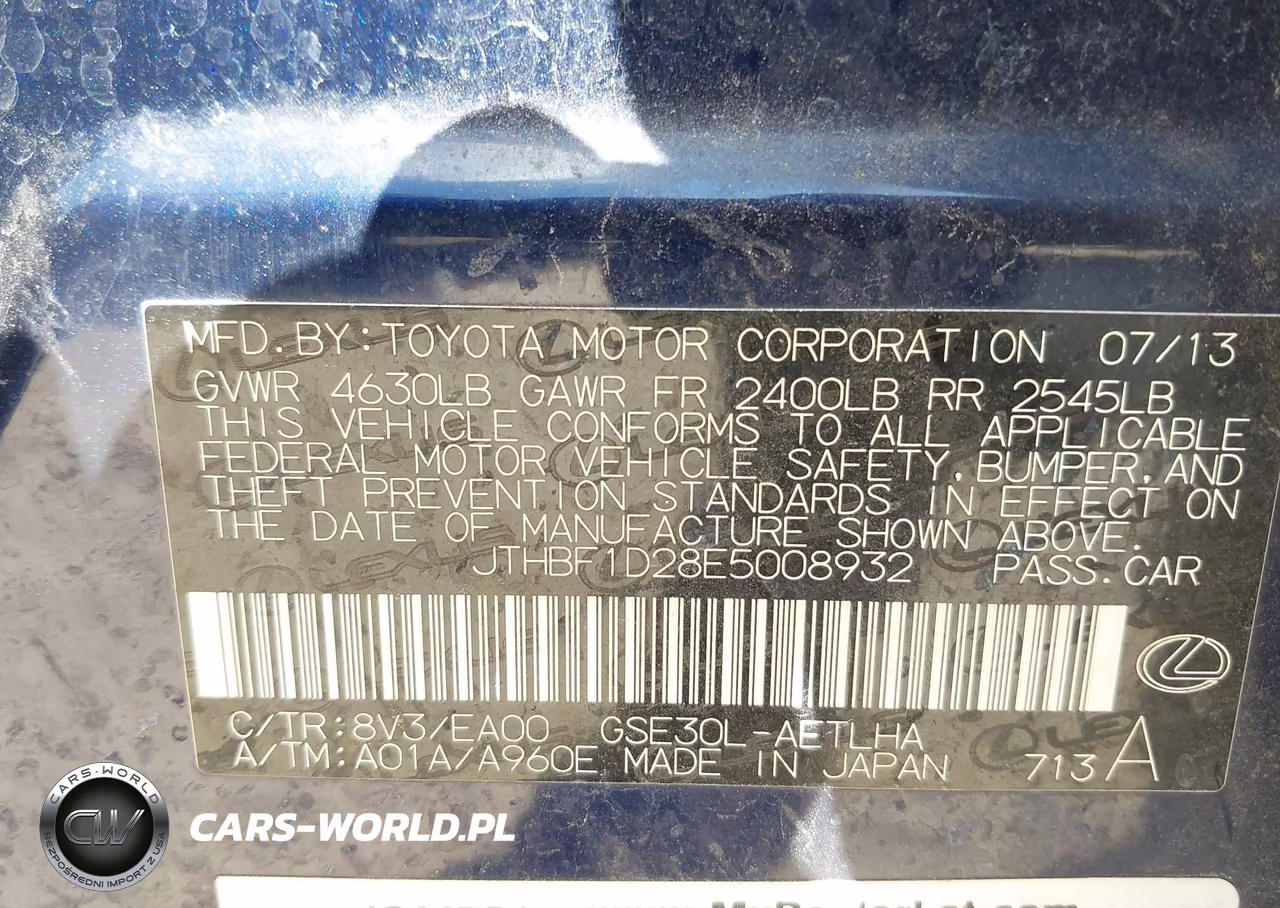 2014 Lexus Is 250 VIN:JTHBF1D28E5008932 - 9
