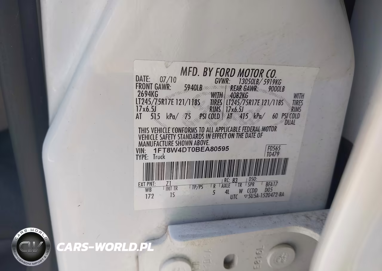 2011 Ford F-450 Xl VIN:1FT8W4DT0BEA80595 - 9