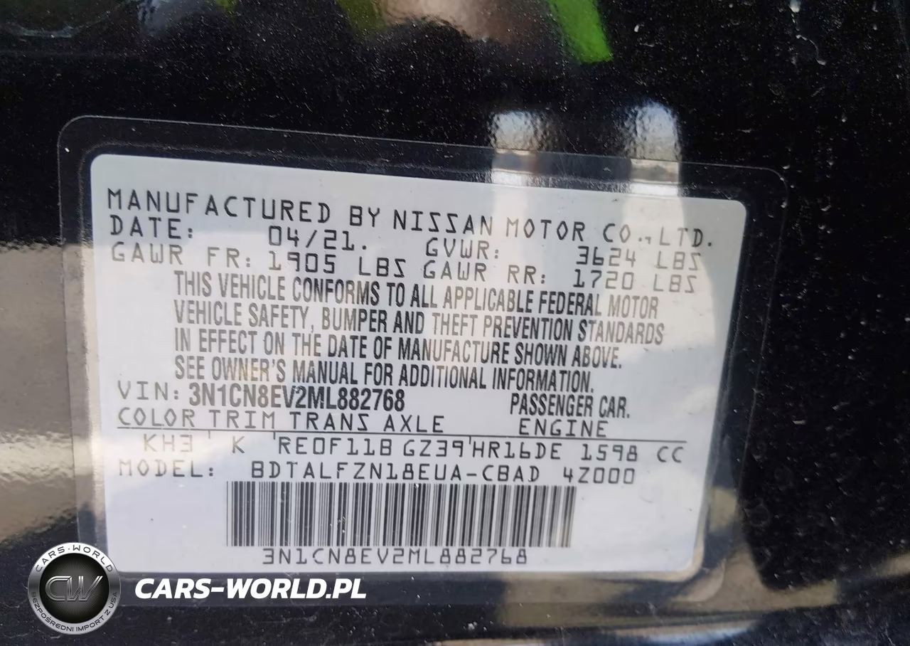 2021 Nissan Versa Sv Xtronic Cvt VIN:3N1CN8EV2ML882768 - 9