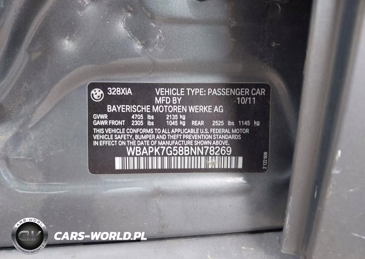 BMW 328I VIN:WBAPK7G58BNN78269 - 9