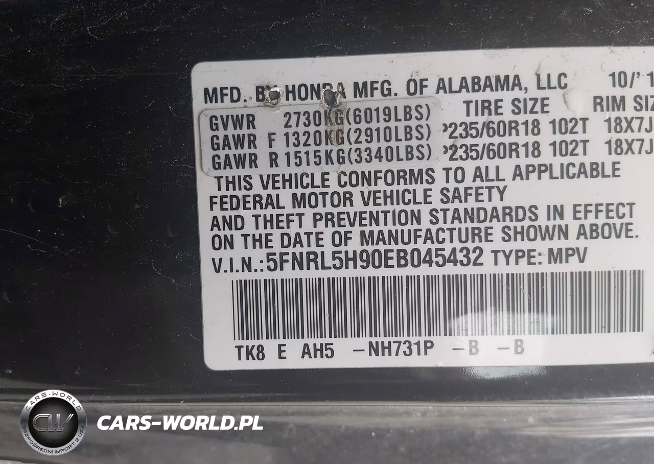 2014 Honda Odyssey Touring-Touring Elite VIN:5FNRL5H90EB045432 - 9