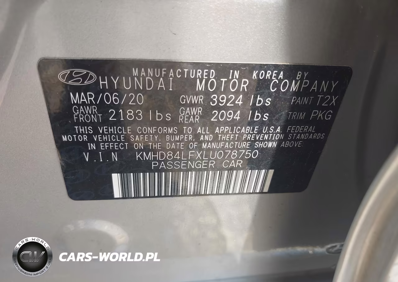 2020 Hyundai Elantra Value Edition VIN:KMHD84LFXLU078750 - 9