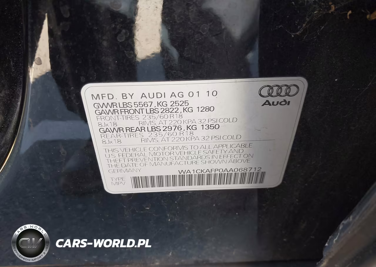 2010 Audi Q5 3.2 Premium VIN:WA1CKAFP0AA068712 - 9