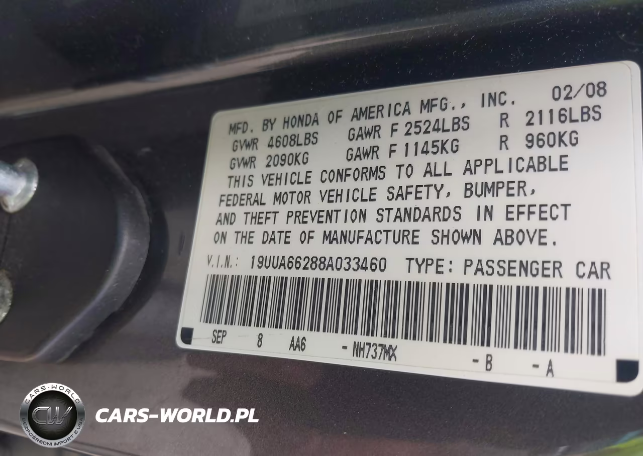 2008 Acura Tl 3.2 VIN:19UUA66288A033460 - 9