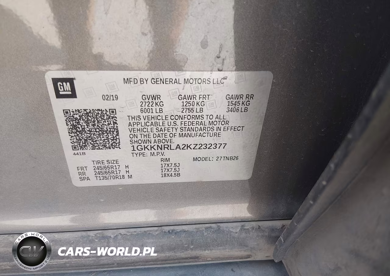 2019 GMC Acadia Sle-1 VIN:1GKKNRLA2KZ232377 - 9