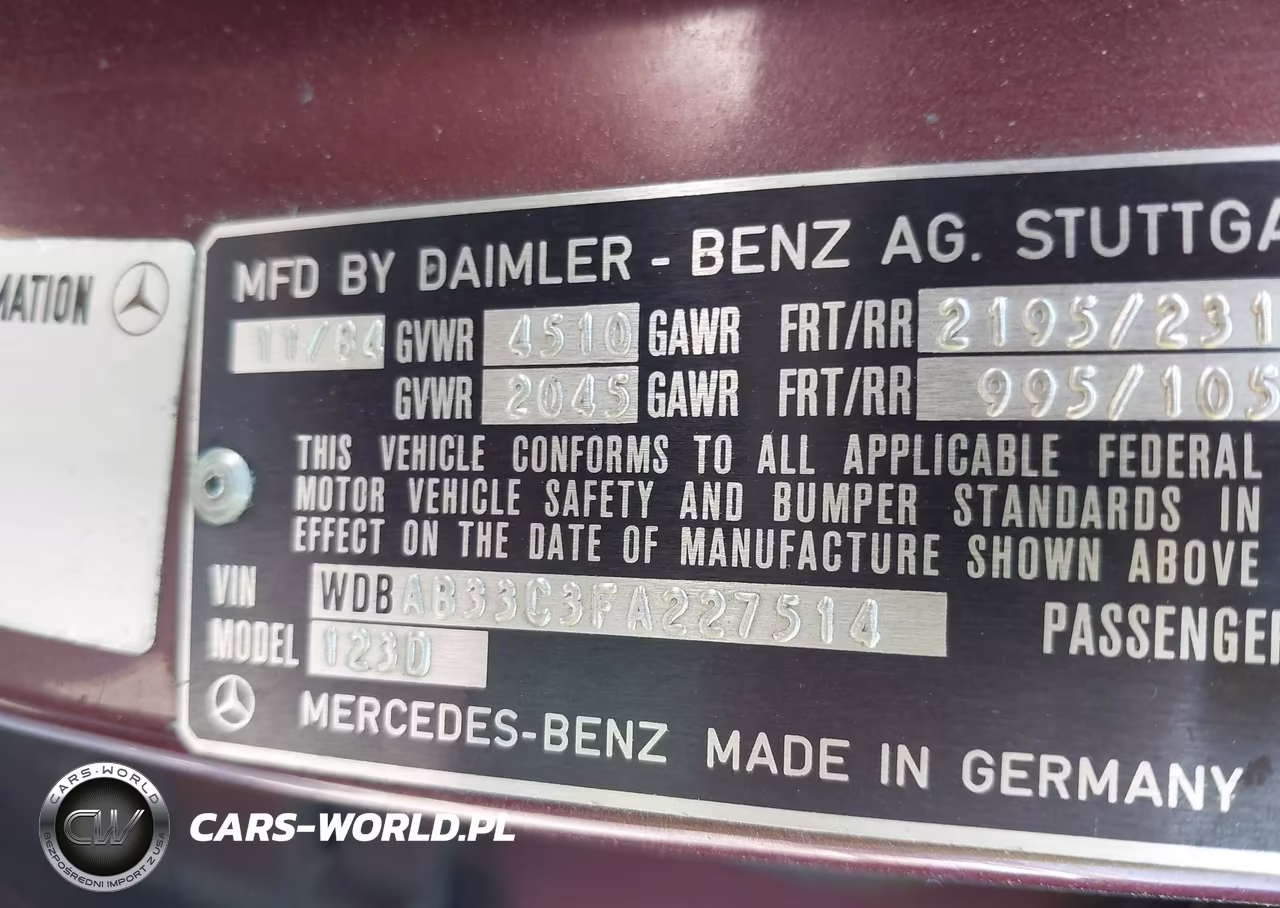 1985 Mercedes-Benz 300 Dt VIN:WDBAB33C3FA227514 - 9