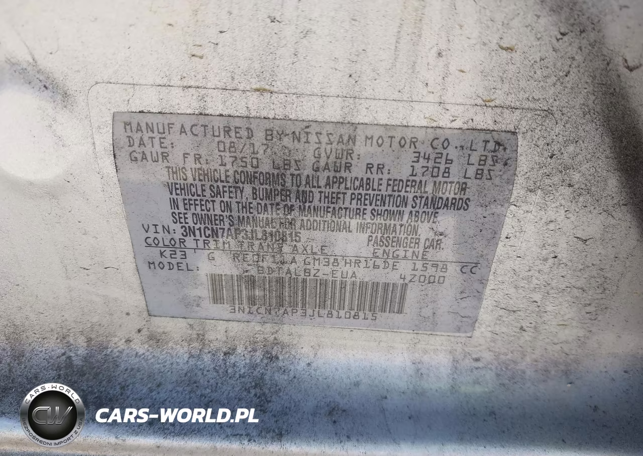 2018 Nissan Versa 1.6 Sv VIN:3N1CN7AP3JL810815 - 9