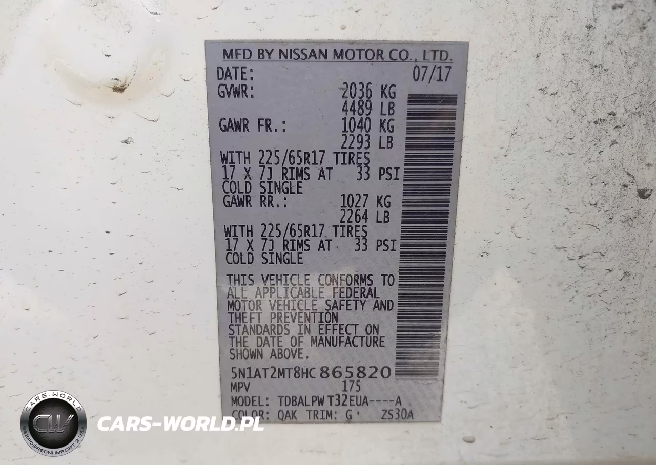 2017 Nissan Rogue S VIN:5N1AT2MT8HC865820 - 9