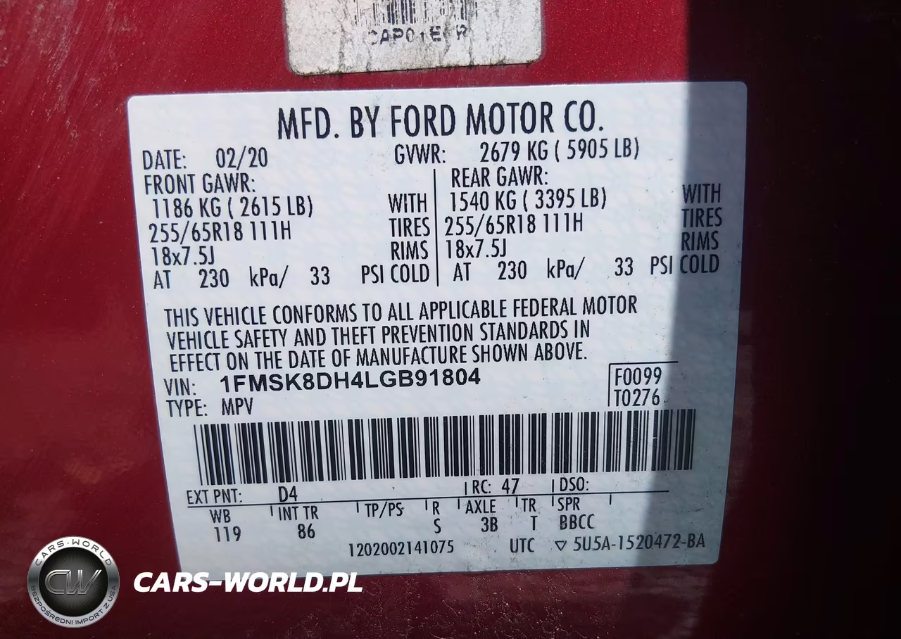 2020 Ford Explorer Xlt VIN:1FMSK8DH4LGB91804 - 9