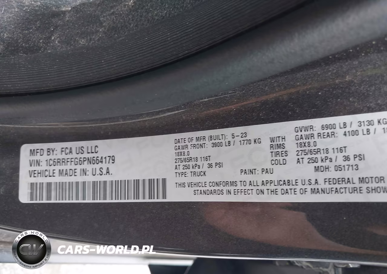 2023 Ram 1500 Big Horn 4X4 5'7 Box VIN:1C6RRFFG6PN664179 - 9