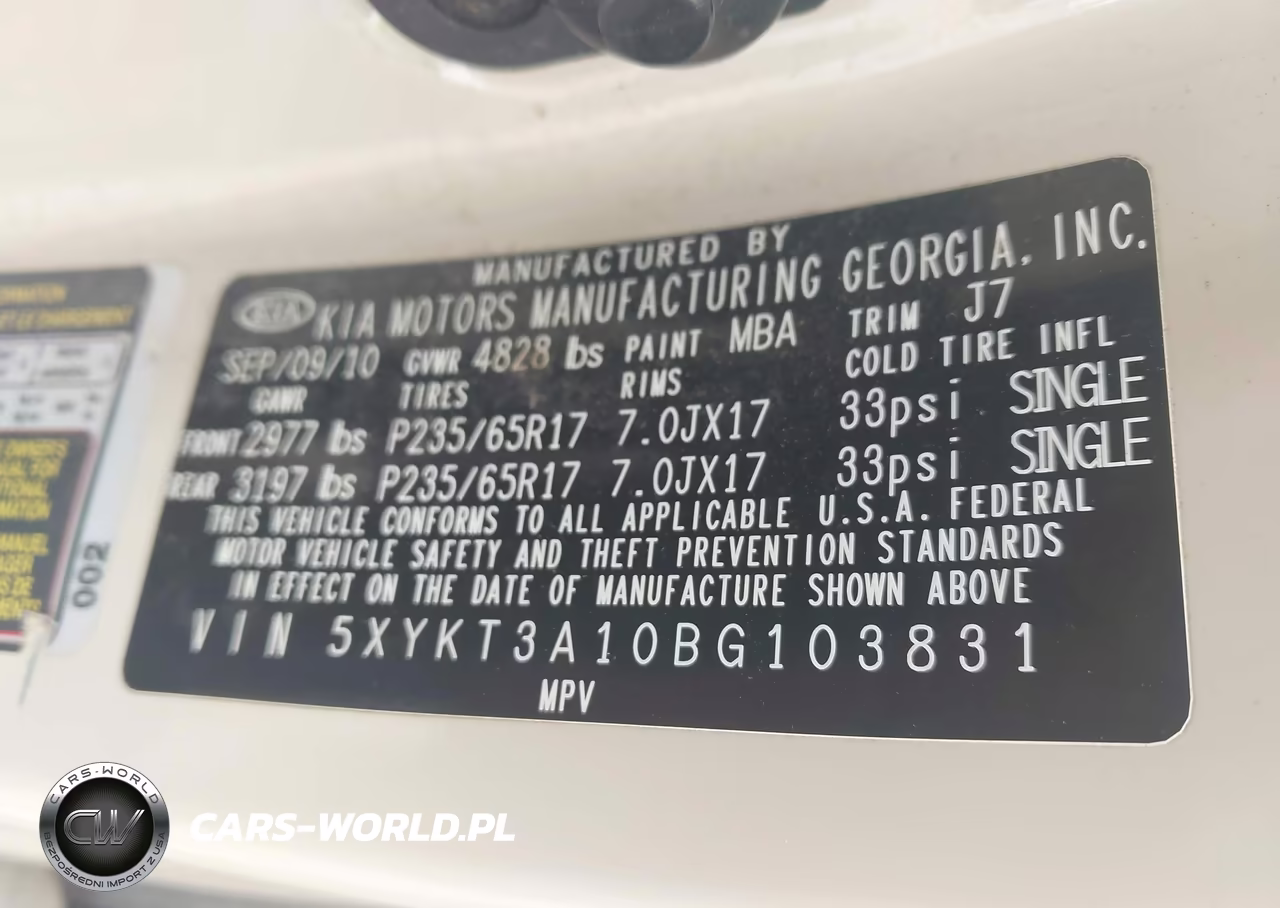 2011 Kia Sorento Lx VIN:5XYKT3A10BG103831 - 9