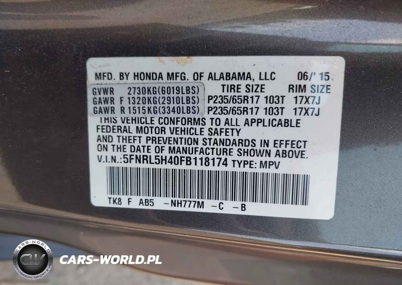 2015 Honda Odyssey Ex VIN:5FNRL5H40FB118174 - 9