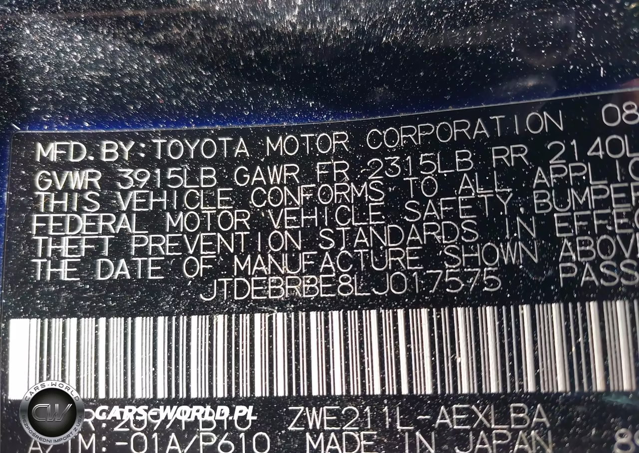 2020 Toyota Corolla Hybrid Le VIN:JTDEBRBE8LJ017575 - 9