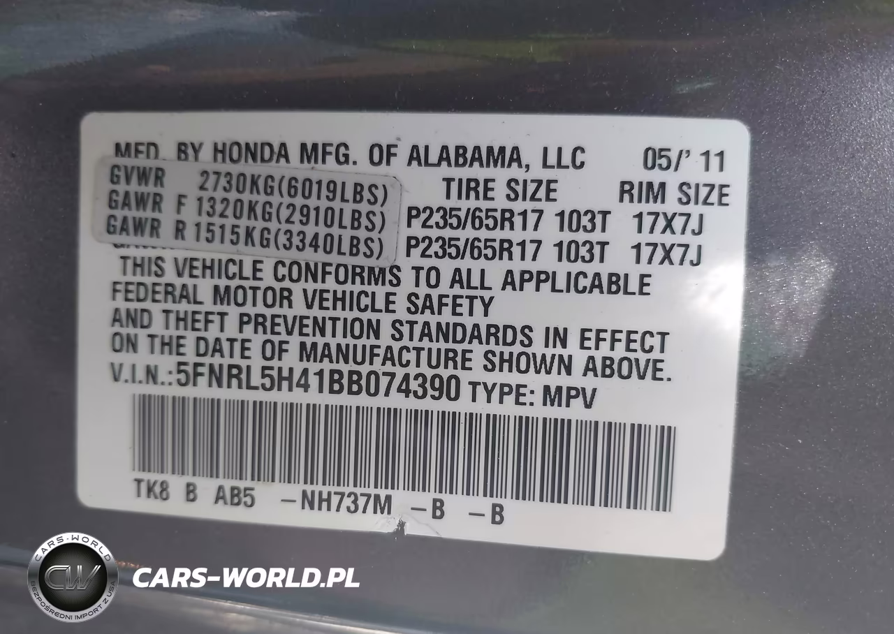 2011 Honda Odyssey Ex VIN:5FNRL5H41BB074390 - 9