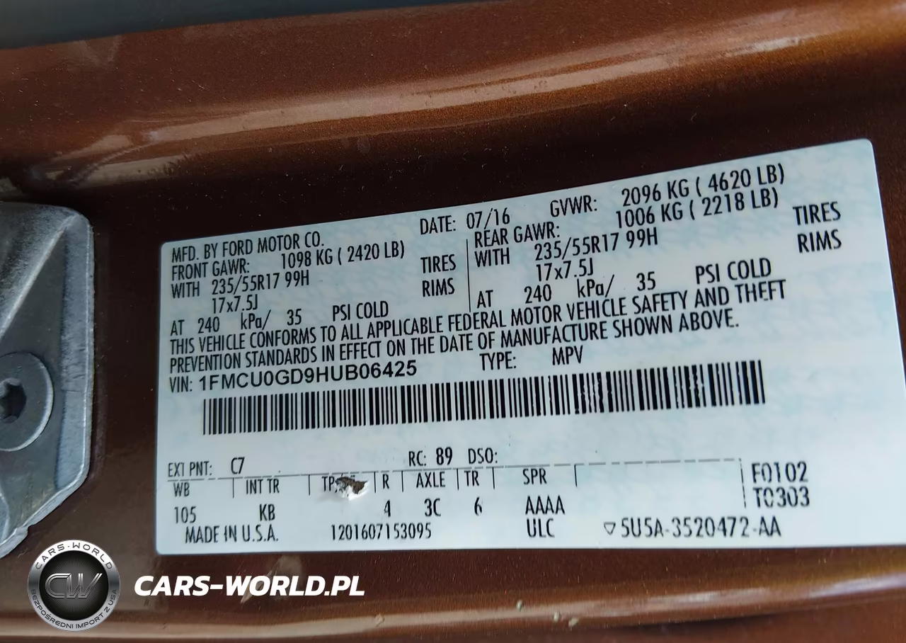 2017 Ford Escape Se VIN:1FMCU0GD9HUB06425 - 9